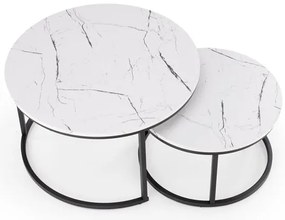 KONFERENČNÝ STOLÍK DAVINO BIELY MRAMOR + ČIERNY