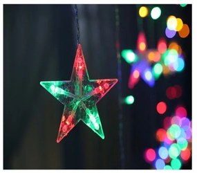 Vianočný svetelný záves hviezdy 138 LED farebné