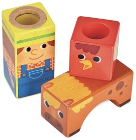 Vilac – drevené hrkotajúce kocky Farma