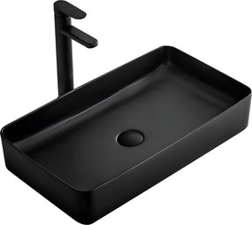 Rea Denis, umývadlo na dosku 62x35 cm, čierna matná, REA-U3690
