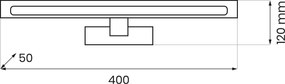 Nástenné LED svietidlo Klimt, 1x LED 8w, 3000-6000k, (40 cm), w