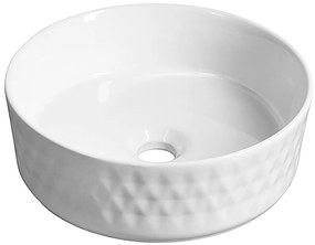 Isvea, ROMBO keramické umývadlo na dosku, priemer 36cm, biela, 10NF67036