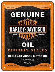 Plechová ceduľa Harley-Davidson - Genuine Oil