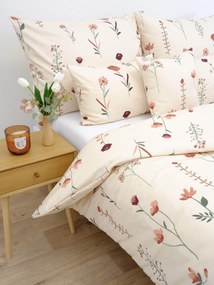 Saténové obliečky - Vlčie maky béžové