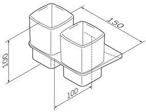 Sklenený pohár na zubné kefky AM.PM Inspire 2.0 AIB343422 nástenný, dvojitý, čierny