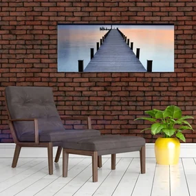 Obraz - Mólo pri jazere Starnberger, Bavorsko, Nemecko (120x50 cm)