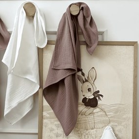 Mušelínová plienka z organickej bavlny mauve 70×70 cm