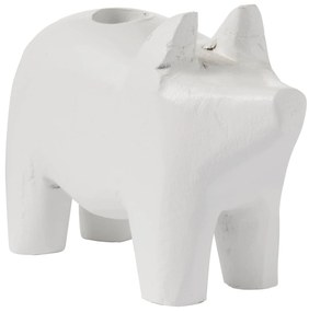Ib Laursen Drevený svietnik White Pig – menší