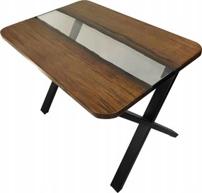 Jedálenský stôl z čierneho dubu a transparentnej epoxidovej živice