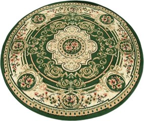 Zelený okrúhly koberec Atlas PP – nízky vlas, Turecko Rozmer: 140x140 cm