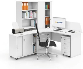 Zostava kancelárskeho nábytku MIRELLI A+, typ C, biela