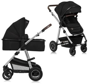 Lionelo - Kombinovaný kočík 2v1 AMBER čierna/strieborná