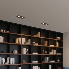 Zaoblené zapustené bodové svietidlo tmavý bronz GU10 50 mm otočné a naklápacie IP44 2-svetlá - Alberto