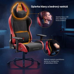Látková herná stolička čierno-červená Diablo X-Horn 2.0 Bloody Mary Normal