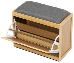Autronic DR-N1014 GREY2 Botník s taburetom, 60 x 51 x 29 cm