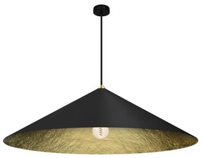 Luster na lanku FUJI 1xE27/60W/230V pr. 90 cm čierna/zlatá