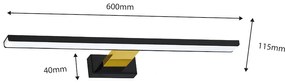 Nástenné LED svietidlo Shine1, 1x LED 13,8w, 4000k, (60 cm), b/g