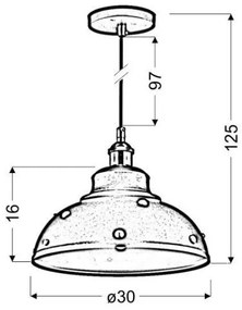 Luster na lanku SCRIMI 1xE27/60W/230V