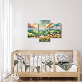 Obraz – Kone cválajúce krajinou (90x60 cm)