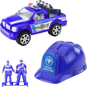 LEAN Toys Veľká policajná súprava figúrky prilba pre dieťa modrá