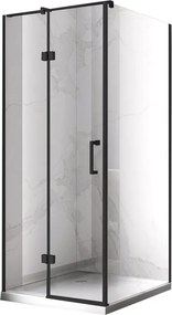BPS-koupelny Štvorcový sprchovací kút ZES KZ01D BL 100x100 čierny/transparent - bez vaničky