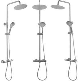 Rea Vincent, sprchový set s termostatickou batériou a dažďovou hlavicou 25cm, nikel matný, REA-P6603