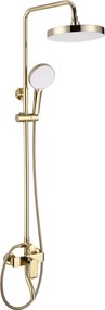 Rea Bloom, sprchová-vaňová súprava dažďovou hlavovou a ručnou sprchovou hlavicou, zlatá lesklá, REA-P9528