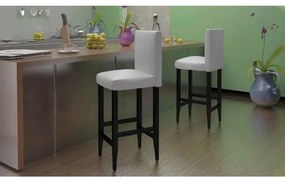 Barové stoličky 2 ks, biele, umelá koža 240073