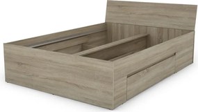 Posteľ so zásuvkami Carlos 140x200, dub sonoma