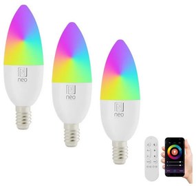 IMMAX NEO LITE SMART sada 3x žárovka LED E14 6W RGB+CCT, stmívatelná, Wi-Fi, Beacon, DO, TUYA 07716CDO