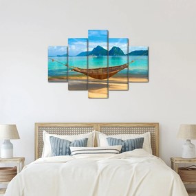 Obraz - Hojdacia sieť na pláži (150x105 cm)