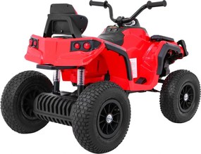 Ramiz Detská štvorkolka poháňaná vzduchovou batériou Červená + nafukovacie kolesá + rádio MP3 + pomalý štart