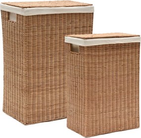 Ratanové koše na bielizeň v súprave 2 ks v prírodnej farbe Indali – Kave Home