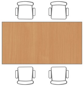 Jedálenský stôl TRIVIA, sivá podnož, 1600 x 800 mm, buk