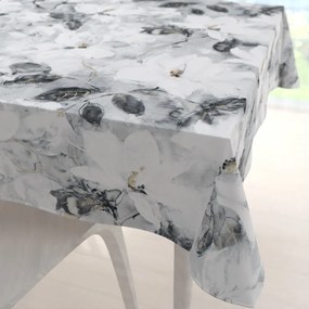 Biante Zamatový štvorcový obrus Tamara TMR-006 Designové kvety na sivom 40x40 cm