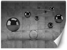 Gario Fototapeta Strieborné gule na pozadí betónovej steny Materiál: Vliesová, Rozmery: 200 x 140 cm