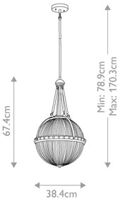 Kichler - Luster na tyči ASTER 3xE14/60W/230V zlatá