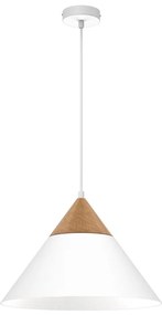 Luster na lanku SINGLE 1xE27/15W/230V biela/buk