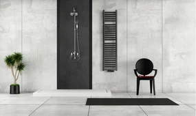 Regnis Elba, Vykurovacie teleso 440x1580mm so stredovým pripojením 50mm, 701W, čierna, ELBA160/40/D5/BLACK