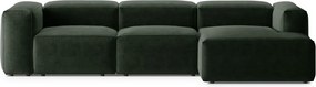 Zelená rohová pohovka (pravý roh/s leňoškou) Bergamo – Cosmopolitan Design