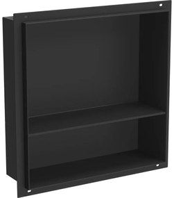 Mexen X-Wall-NR, polička na zapustenie pod obklad bez goliera 30 x 30 cm, čierna matná, 1971303010S