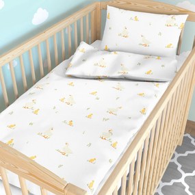 Goldea detské bavlnené obliečky do postieľky - kačice 100 x 135 a 40 x 60 cm