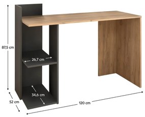 PC stolík Alamein (dub artisan + grafit) . Vlastná spoľahlivá doprava až k Vám domov. 1116231