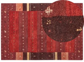 Vlnený koberec gabbeh 160 x 230 cm červený SINANLI Beliani