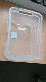 Keeeper 2. akosť - Úložný box pre domácnosť aj dielňu, BRUNO M, 16L, 35 x 27 x 21 cm, transparentný (prehnutý)