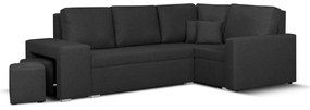 Rohová sedacia súprava s funkciou spania MODO2 s taburetkami Grafit