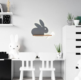 Candellux RABIT Nástenné svietidlo 4W LED 4000K IQ KIDS WITH CABLE, SWITCH AND PLUG GRAY+WHITE 21-85184