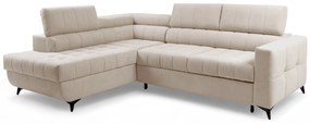 Rohová sedačka Nardo L s rozkladom ľavostranná - béžový plyš Pretty 03