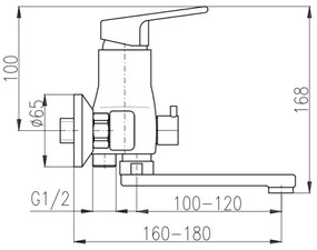 RAV Slezák CO151.5 - Vaňová batéria COLORADO lesklý chróm