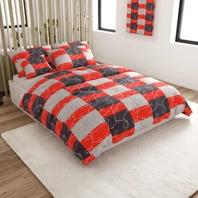 Bavlnené obliečky SQUARES BLEND červené Rozmer obliečky: 70 x 90 cm | 140 x 200 cm